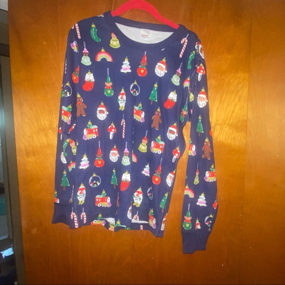 Hanna Andersson Adult Long John Top Christmas Santa ornaments gingerbread size S - Picture 2 of 4
